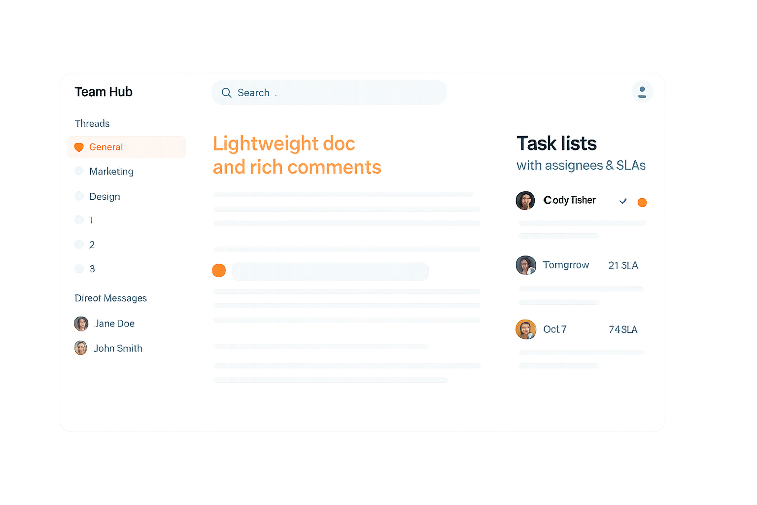 CloudSpark team hub and files UI